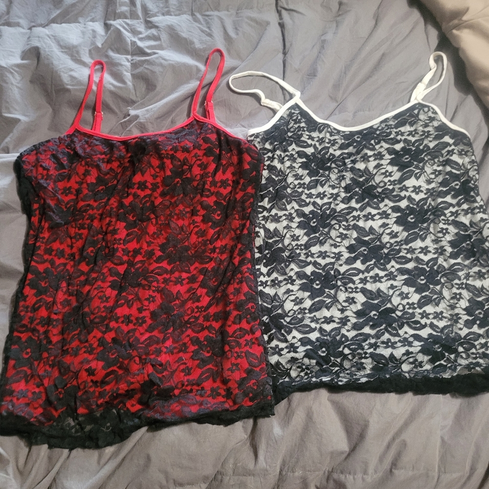 Two lace dressy tanks